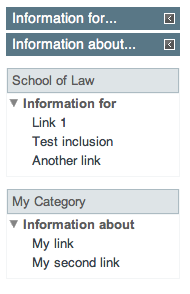Example of a three-tier menu structure.